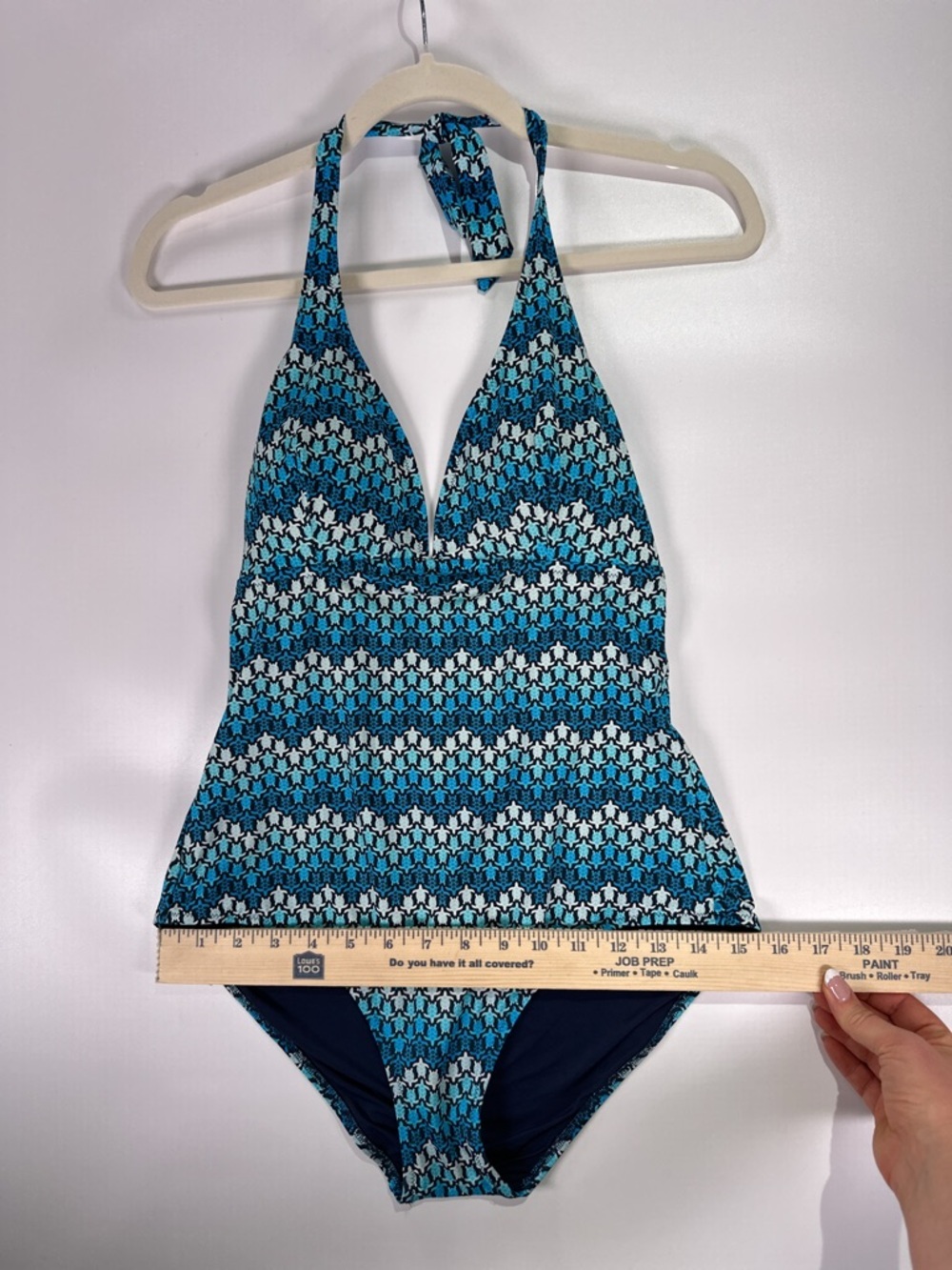 Vilebrequin Sea Turtle Chevron Halter One Piece Swimsuit Blue Womens Size 8 - Picture 16 of 16